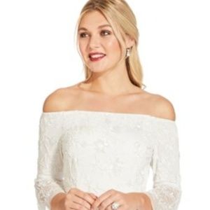 Adrianna Papell Ivory Beaded dress sz 14